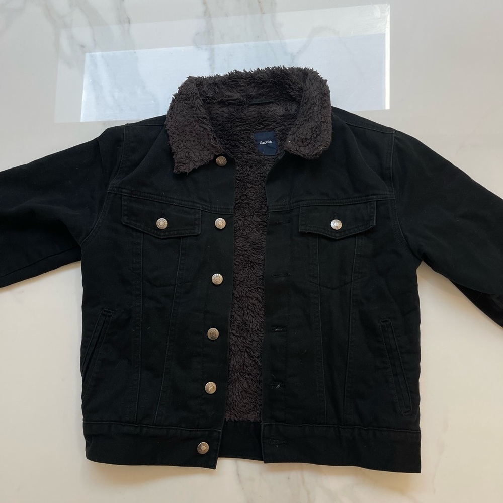 Sherpa cropped denim jacket